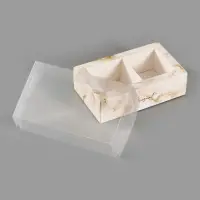 Коробка для 2 конфет с ячейками &laquo;Мрамор&raquo;, 10&times;6&times;3 см