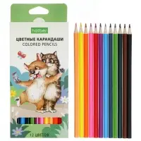 Карандаши 12цв, "ЭКО", Пэтс стори, Hatber, заточ, коробка, европодвес 66253