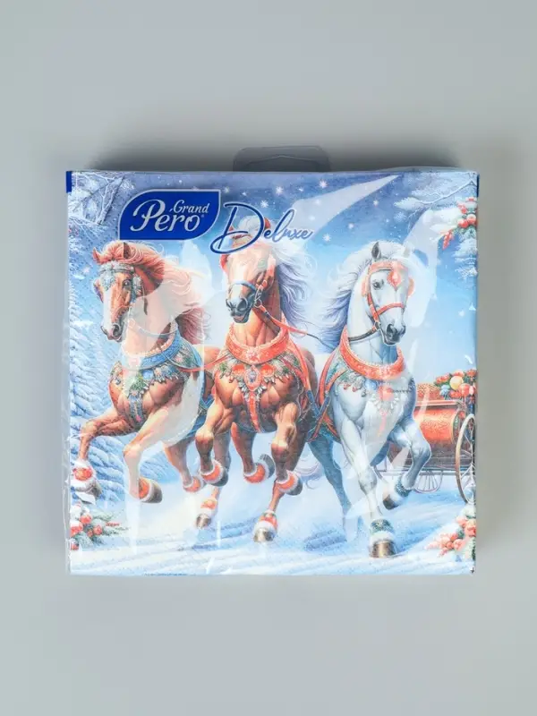 Салфетки бумажные трёхслойные «Зимняя тройка», 33х33, 20 шт