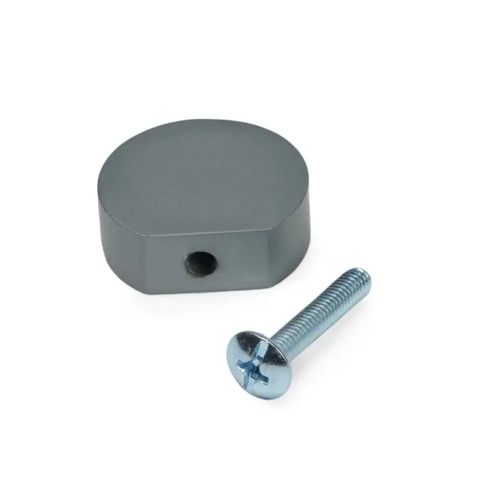 Ручка-кнопка CAPPIO RK147, d=26 мм, цвет графит, 8 шт.