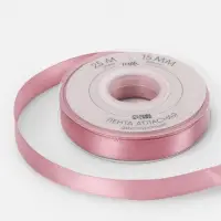 Лента атласная TEIRA, двухсторонняя, 15 мм, 25&plusmn;1 м, розовая №158