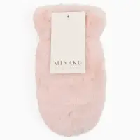 Варежки подросковые MINAKU, пушистые, 20 см цв.розовый