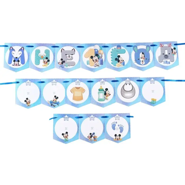 Гирлянда на ленте «Мне 1 год» с местом для фото, длина 176 см, Микки Маус Гирлянда на ленте «Мне 1 год» с местом для фото, длина 176 см, Микки Маус