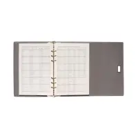 Органайзер на кольцах, А5, с клапаном, 80л, линия, к/зам, с ручкой, Серый