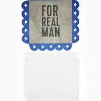 Коробка для печенья с прозрачной крышкой For real man, 18&times;18&times;3 см