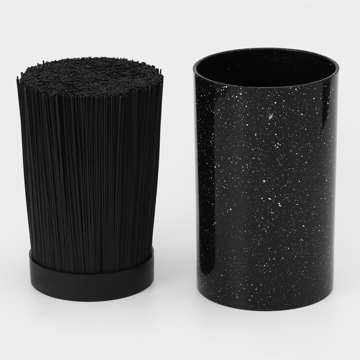 Подставка для ножей с наполнителем Доляна «Зефир», 11×18 см, цвет чёрный Подставка для ножей с наполнителем Доляна «Зефир», 11×18 см, цвет чёрный