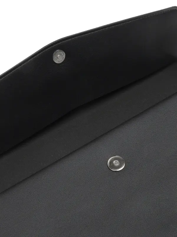 Папка-конверт на кнопке, формат А4, кожзам, черная