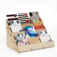 Подставка под открытки 12 ячеек по 10.8 см, 34.5&times;23&times;25 см, толщина 3 мм, бежевая