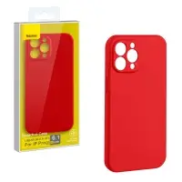Чехол IPH 12 Pro (6.1) Baseus Silicone Case с защитой камеры Red