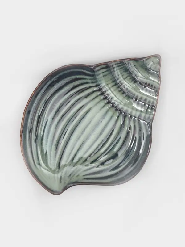 Блюдо сервировочное &laquo;Ракушка&raquo;, 18.5&times;14 см, керамика, бирюзовое