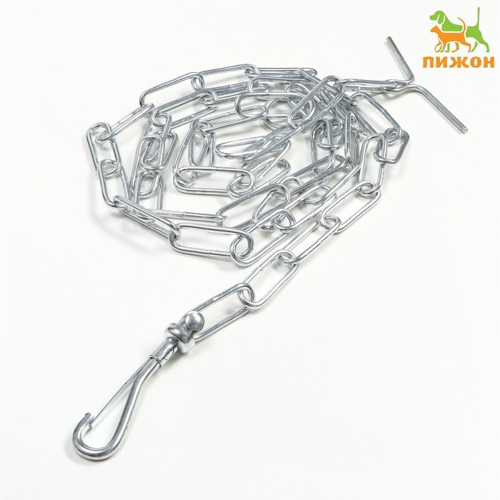 Цепь для привязи собак, сварные звенья, 1,8 м, калибр 35 мм, толщина проволки 3,2 мм Цепь для привязи собак, сварные звенья, 1,8 м, калибр 35 мм, толщина проволки 3,2 мм