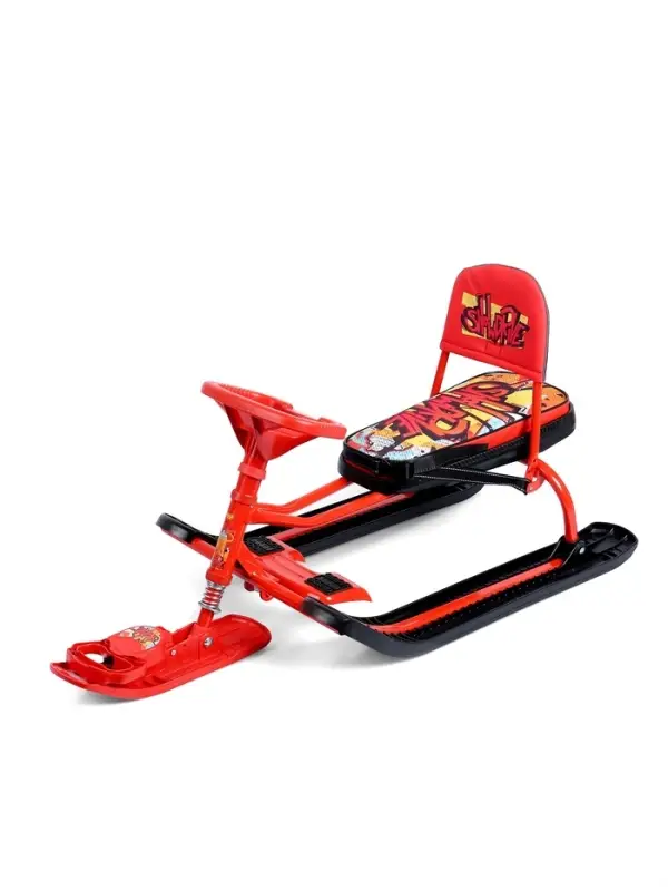 Снегокат &laquo;Тимка спорт 4-1 Граффити&raquo;, ТС4-1/GR, со спинкой и ремнём безопасности