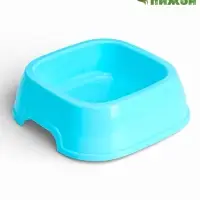 Миска, 700 мл, квадратная, пластик, голубая