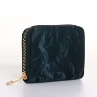 Кошелёк женский на молнии 11&times;2.5&times;9 см, однотонный, зелёный