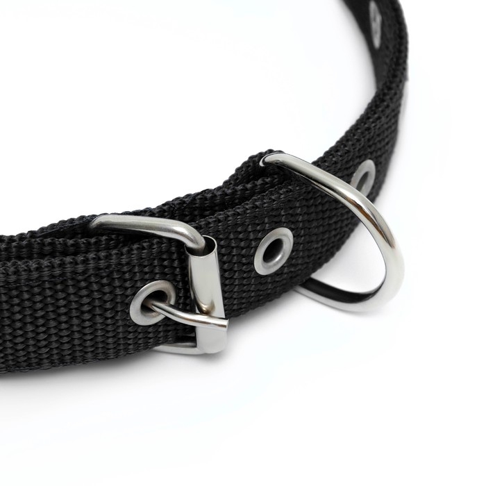 Ошейник Ошейник "Комфорт" комбинированный (полиэстер, искусственная кожа), 58 х 3 см, ОШ 45-52 см, чёрный 60
