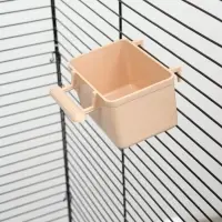 Кормушка для птиц, 8&times;5&times;4.5 см, большая, прямоугольная, в клетку, пластик, бежевая