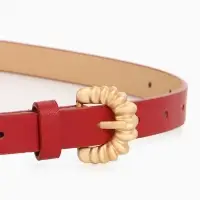 Ремень женский тонкий, 110&times;1.8 см, пряжка металл, красный