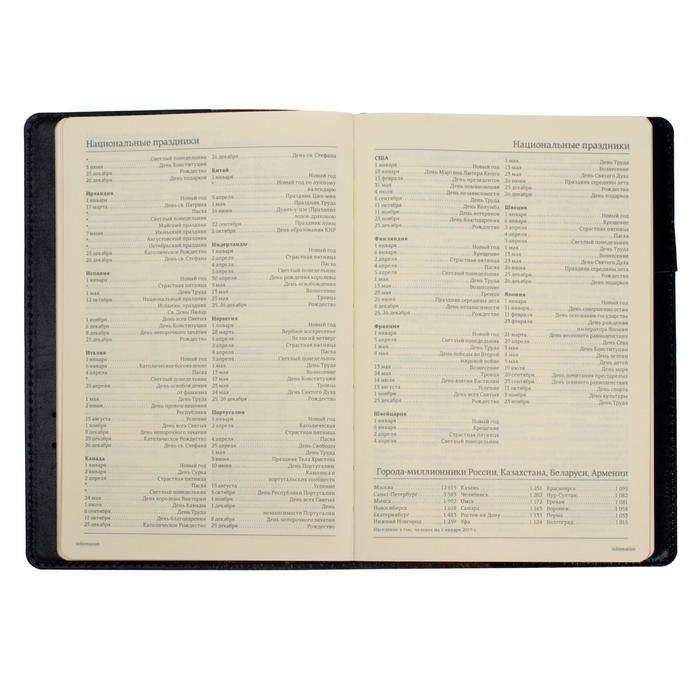 Ежедневник полудатированный А5, 208 листов Profy, рециклированная кожа, сменный блок, золотой срез, чёрный Ежедневник полудатированный А5, 208 листов Profy, рециклированная кожа, сменный блок, золотой срез, чёрный