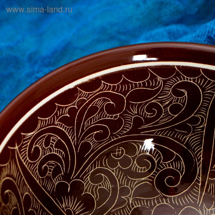 Коса Риштанская Керамика  Коса Риштанская Керамика "Узоры" 15 см, малая, коричневая