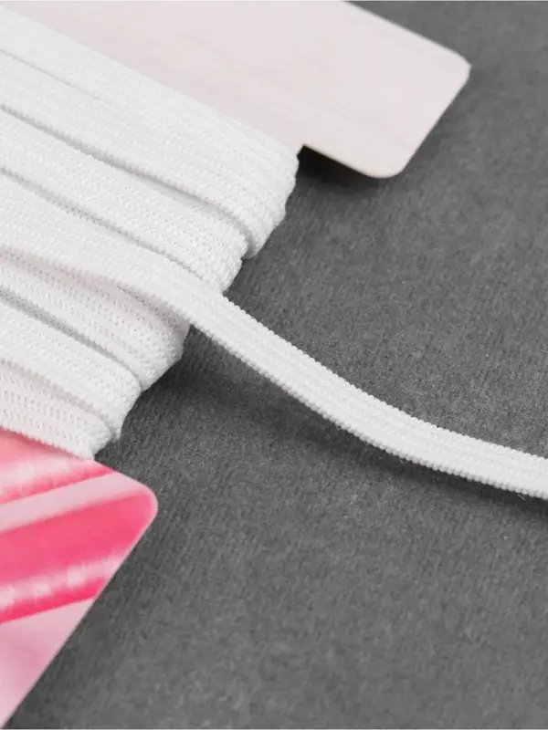 Резинка вязаная, 5 мм, 3.8 м, белая Резинка вязаная, 5 мм, 3.8 м, белая