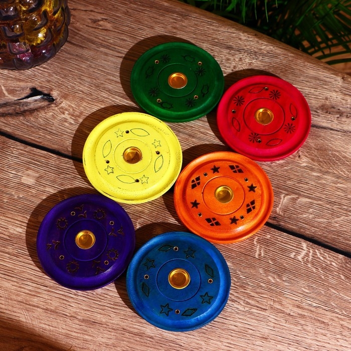 Подставка под благовония  Подставка под благовония "Яркие цвета" 10х10х1 см МИКС