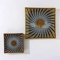 Набор столовый &laquo;Солнце&raquo;, 7 предметов: 30&times;30 см - 1 шт, 18&times;18 см - 6 шт, цвет чёрный