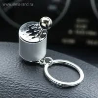 Брелок для ключей автомобиля Cartage, рычаг кпп, металл, хром
