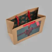 Пакет подарочный крафтовый с пластиковым окном &laquo;Щелкунчик&raquo;, 24&times;20&times;11 см