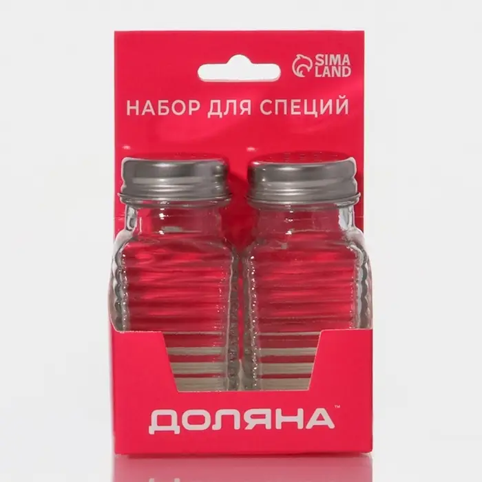 Набор для специй Доляна &laquo;Кафе&raquo;, 2 предмета: солонка, перечница 100 мл, стекло