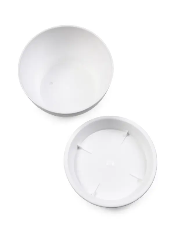 Горшок для цветов с поддоном 0,8 л d14 см h8 см  Горшок для цветов с поддоном 0,8 л d14 см h8 см "Фиалочка" белый