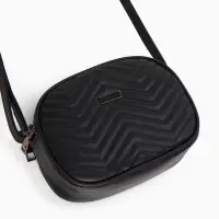 Сумка женская кросс-боди на молнии, 19&times;7&times;15 см, чёрная
