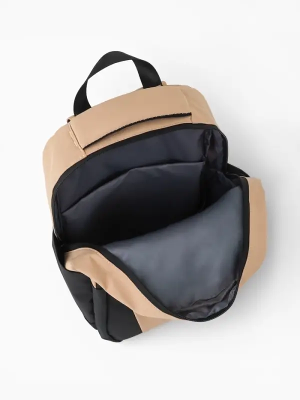 Рюкзак, 27*13*38,5 см, 2 отд 3н/карм, Комби, Водонепрон. дно, бежевый/черн