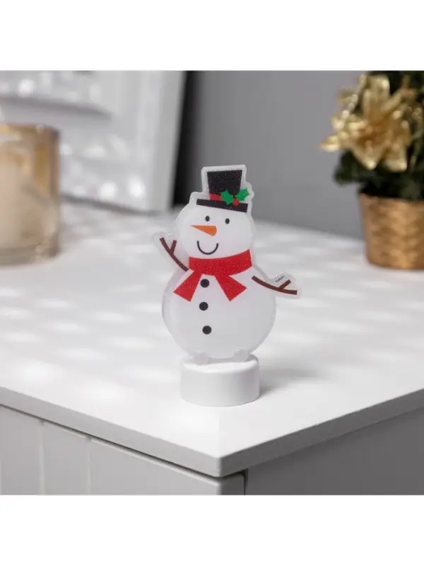 Фигурка новогодняя &laquo;Снеговик&raquo;, 11 см, 1 LED, свечение тёплое белое