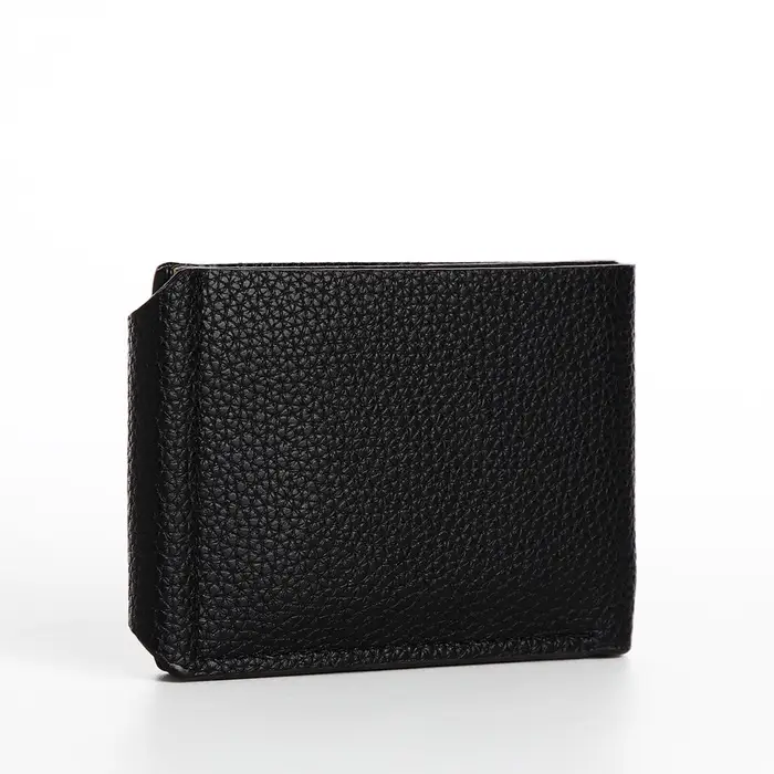 Портмоне мужское на магнитах, отдел для купюр, карт, монет, чёрное