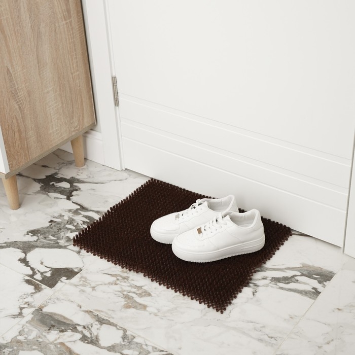 Покрытие ковровое щетинистое без основы &laquo;Травка&raquo;, 40&times;53 см, коричневый