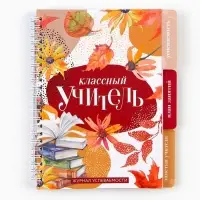 Журнал успеваемости на год для учителя , формат А5, 80 листов, мягкая обложка «Классный учитель»
