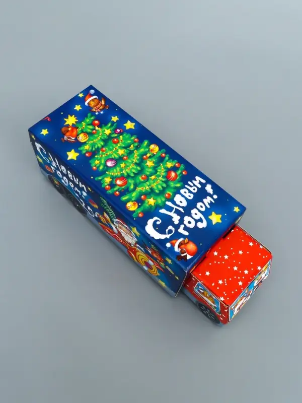 Подарочная коробка Новогодняя Фура «Новогодний пилотаж» с анимацией 36×15×10 см Подарочная коробка Новогодняя Фура «Новогодний пилотаж» с анимацией 36×15×10 см