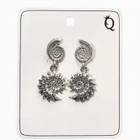 Серьги металл "Ракушки", цвет серебро