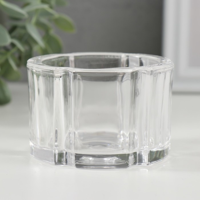 Подсвечник стекло на 1 свечу Подсвечник стекло на 1 свечу "Грани-цветок" прозрачный 8х8х5 см