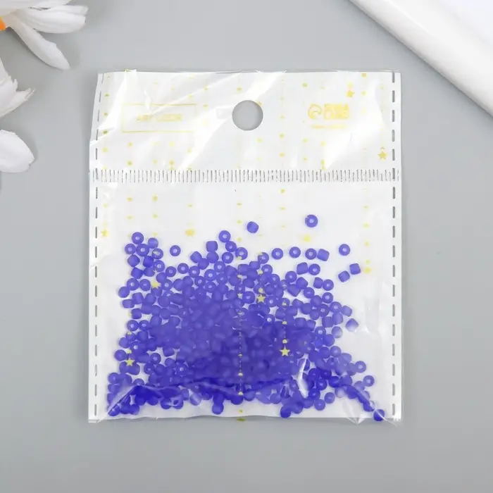 Бисер стекло 8/0  Бисер стекло 8/0 "Матовый полупрозрачный. Сапфир" 10 гр