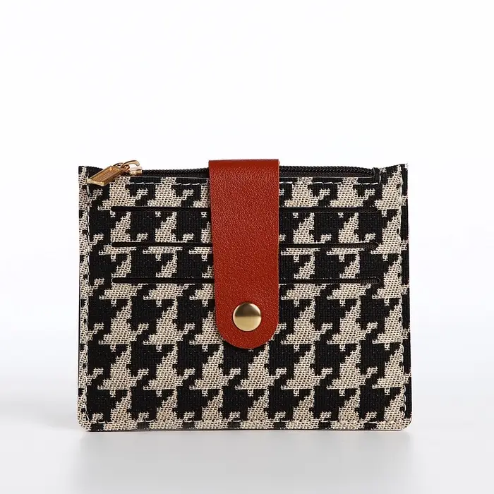 Картхолдер с монетницей на молнии, бежевый