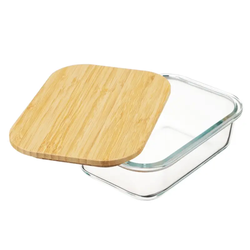 VETTA Контейнер для продуктов 1000мл, крышка бамбук, жаропрочное стекло