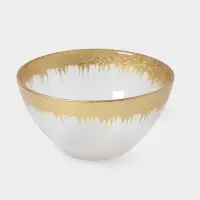 Салатник &laquo;Бурлеск&raquo;, 600 мл, d=15 см, стекло, прозрачный, золотистый