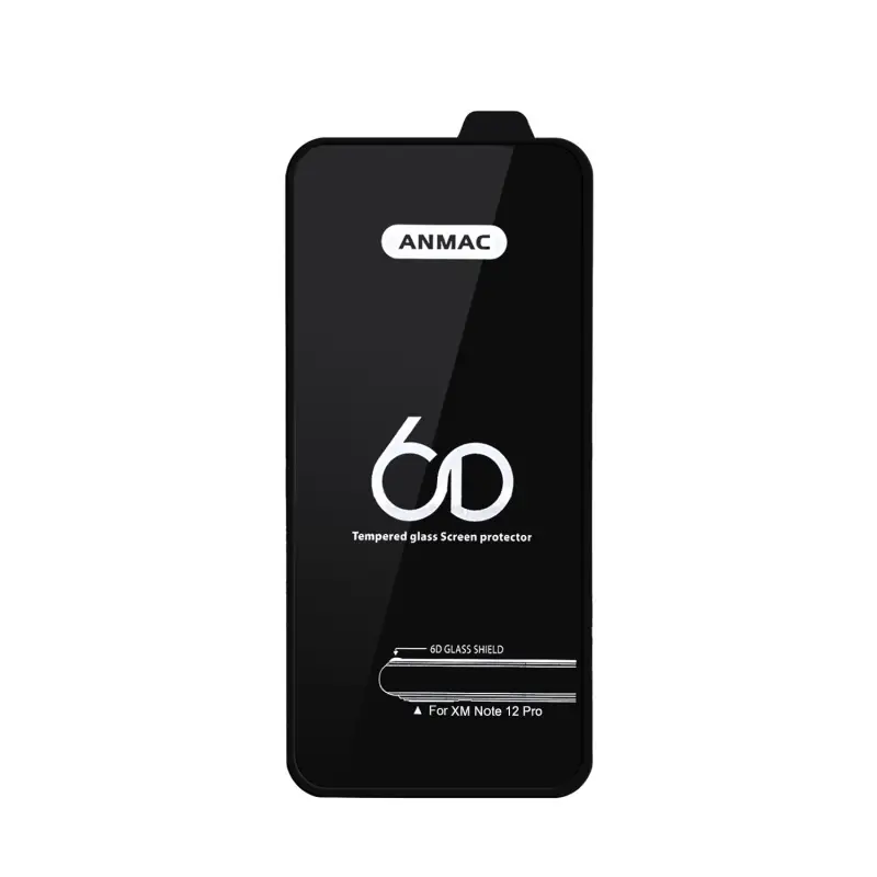 Защитное стекло Xiaomi Redmi Note 12 Pro Anmac 6D Black без упаковки Арт. 1137435 (10 шт./уп.)