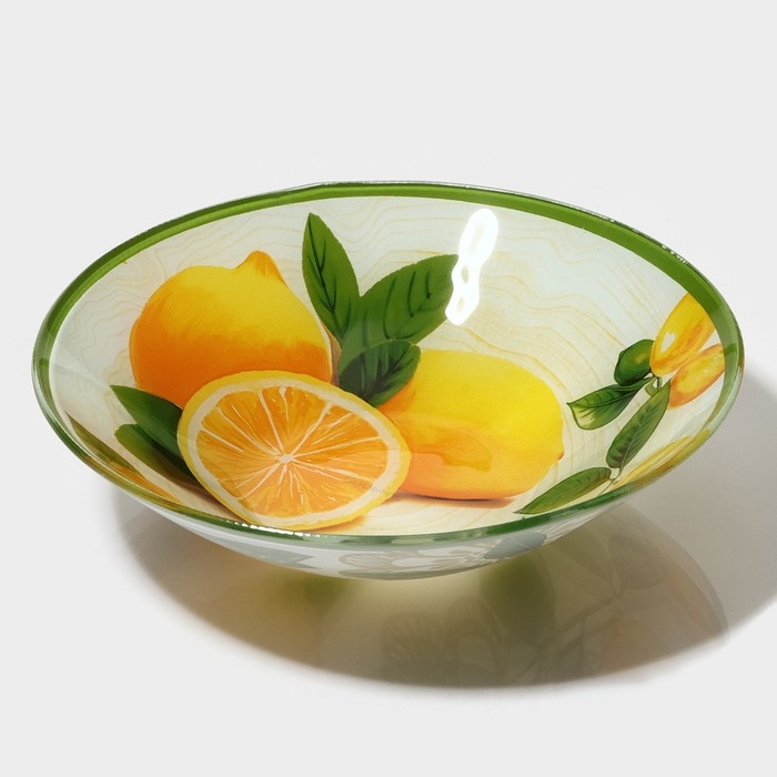 Салатник стеклянный Доляна «Дольче», 1,1 л, 22×5 cм