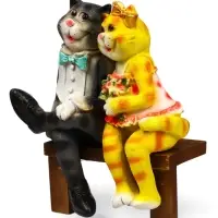 Садовая фигура из полистоуна &laquo;Коты на лавке&raquo;, 40&times;18&times;40 см