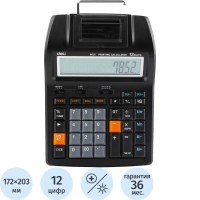 Калькулятор печатающий Deli EM121-EU,12-разряд, 172x203x55мм, черный