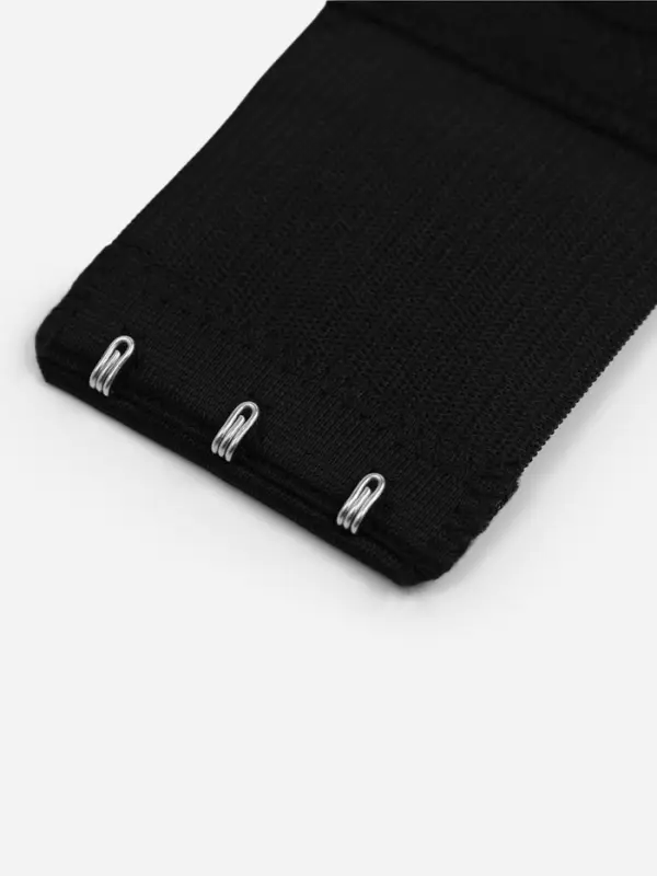 Застёжка для бюстгальтера, удлинитель, 3 ряда 3 крючка, 5&times;8.5 см, 3 шт., чёрная