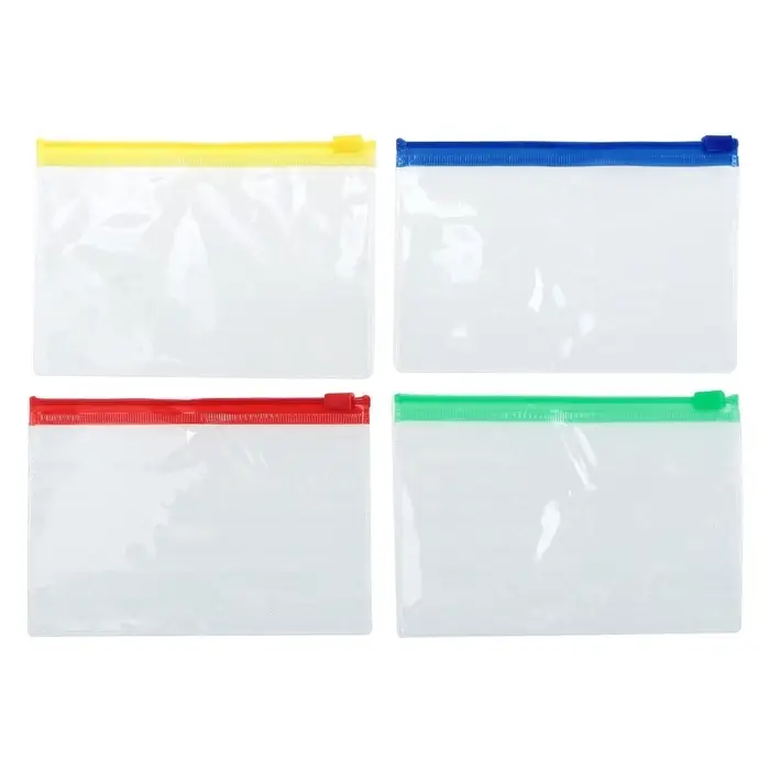 Папка-конверт на молнии А7+, 200 мкр, прозрачная молния, 8.5&times;13 см