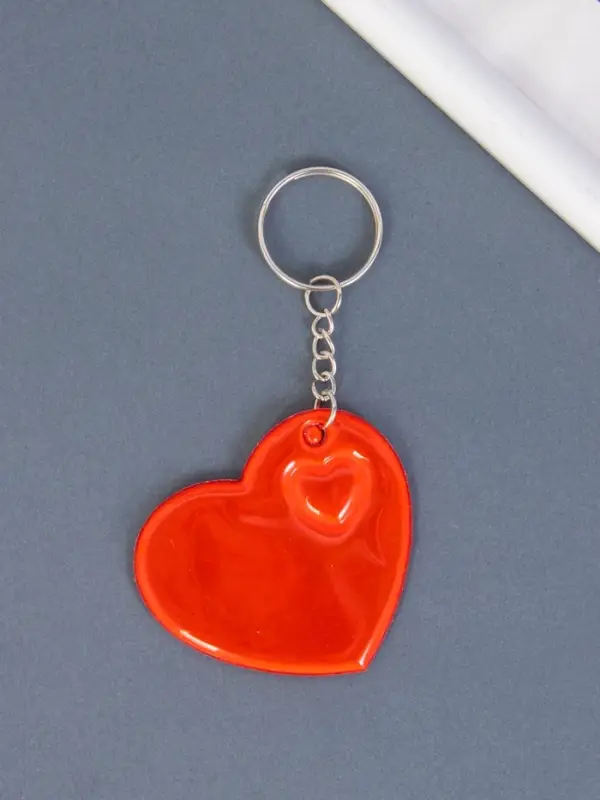 Светоотражающий брелок для ключей на кольце &laquo;Сердечко&raquo;, пластик, 5.5&times;5.5 см, МИКС